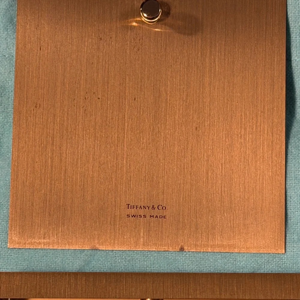 Tiffany & Co. Brushed brass Square table clock